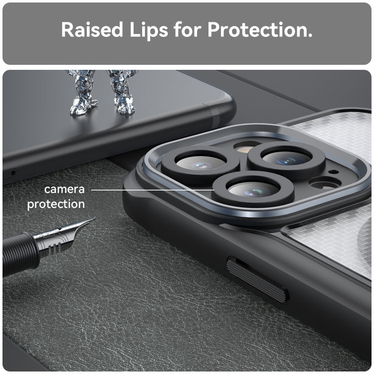 Carbon Fiber Texture MagSafe Translucent Phone Case, For iPhone 11 Pro Max, For iPhone 11, For iPhone 11 Pro