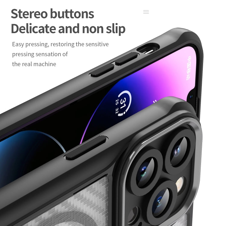 Carbon Fiber Texture MagSafe Translucent Phone Case, For iPhone 11 Pro Max, For iPhone 11, For iPhone 11 Pro