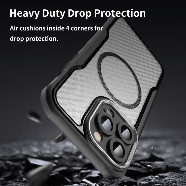 Carbon Fiber Texture MagSafe Translucent Phone Case, For iPhone 11 Pro Max, For iPhone 11, For iPhone 11 Pro