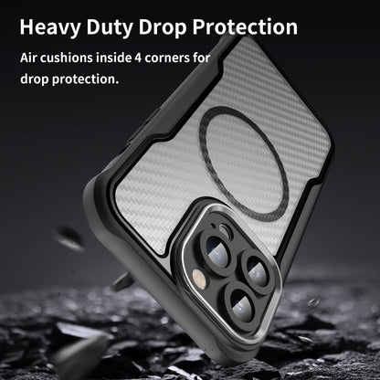 Carbon Fiber Texture MagSafe Translucent Phone Case, For iPhone 11 Pro Max, For iPhone 11, For iPhone 11 Pro