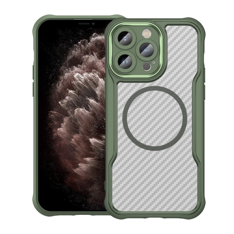 Carbon Fiber Texture MagSafe Translucent Phone Case, For iPhone 11 Pro Max, For iPhone 11, For iPhone 11 Pro
