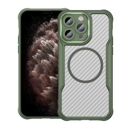 Carbon Fiber Texture MagSafe Translucent Phone Case, For iPhone 11 Pro Max, For iPhone 11, For iPhone 11 Pro