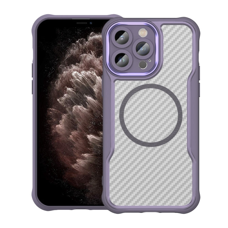 Carbon Fiber Texture MagSafe Translucent Phone Case, For iPhone 11 Pro Max, For iPhone 11, For iPhone 11 Pro