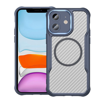 Carbon Fiber Texture MagSafe Translucent Phone Case, For iPhone 11 Pro Max, For iPhone 11, For iPhone 11 Pro