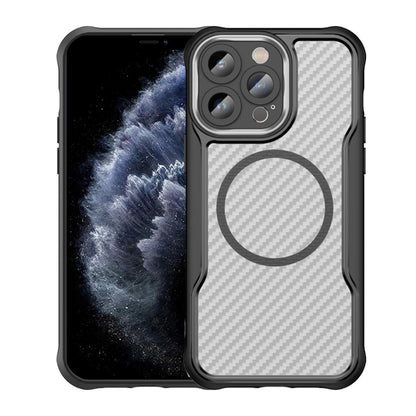 Carbon Fiber Texture MagSafe Translucent Phone Case, For iPhone 11 Pro Max, For iPhone 11, For iPhone 11 Pro