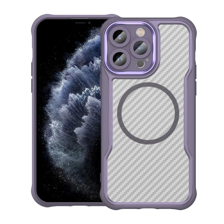 Carbon Fiber Texture MagSafe Translucent Phone Case, For iPhone 11 Pro Max, For iPhone 11, For iPhone 11 Pro