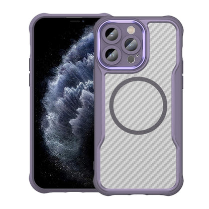 Carbon Fiber Texture MagSafe Translucent Phone Case, For iPhone 11 Pro Max, For iPhone 11, For iPhone 11 Pro