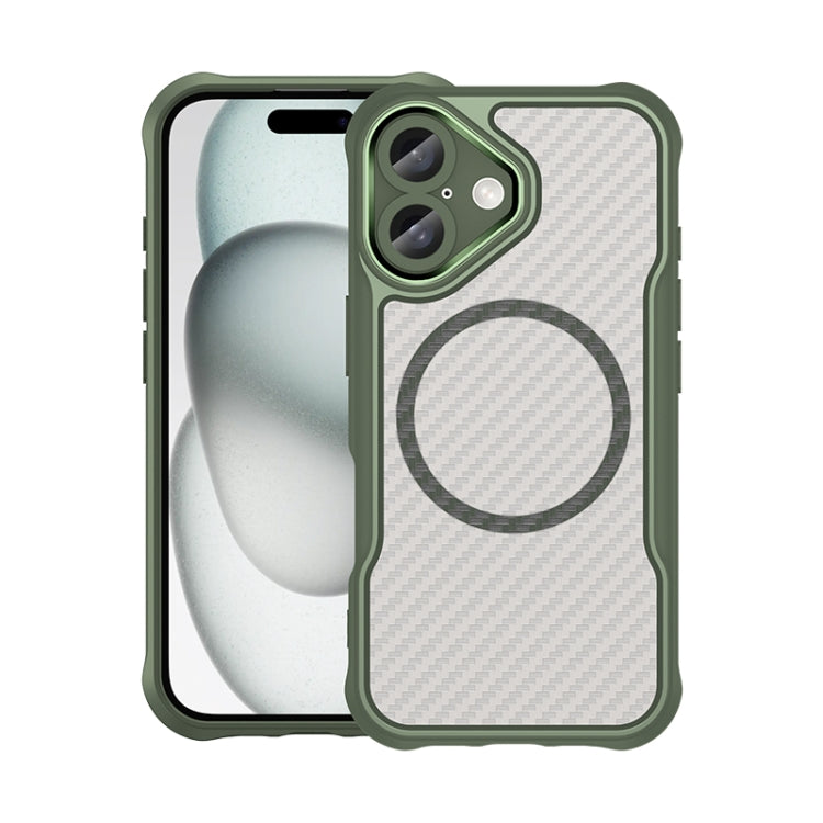 Carbon Fiber Texture MagSafe Translucent Phone Case, For iPhone 16, For iPhone 14, For iPhone 11