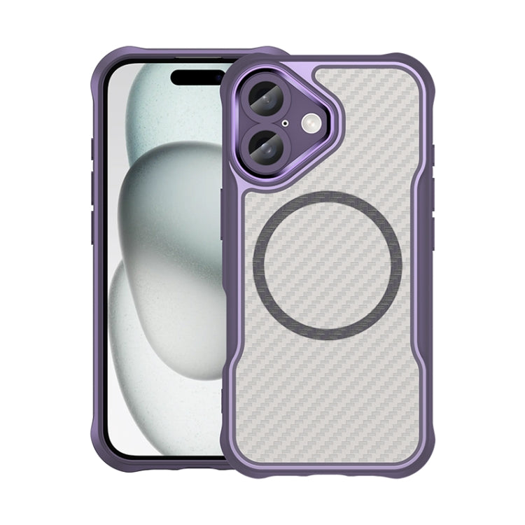 Carbon Fiber Texture MagSafe Translucent Phone Case, For iPhone 16, For iPhone 14, For iPhone 11