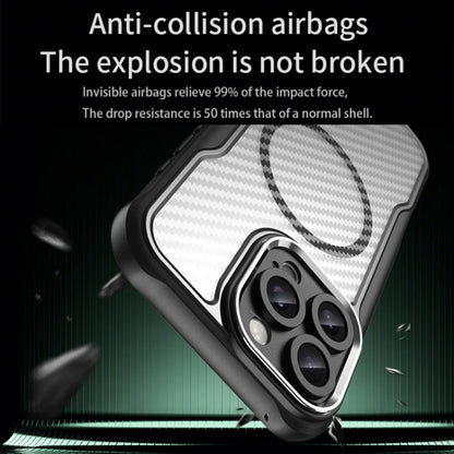 Carbon Fiber Texture MagSafe Translucent Phone Case, For iPhone 16 Pro, For iPhone 16 Plus, For iPhone 16, For iPhone 15 Pro Max, For iPhone 15 Pro, For iPhone 15 Plus / 14 Plus