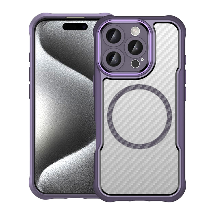 Carbon Fiber Texture MagSafe Translucent Phone Case, For iPhone 16 Pro, For iPhone 16 Plus, For iPhone 16, For iPhone 15 Pro Max, For iPhone 15 Pro, For iPhone 15 Plus / 14 Plus