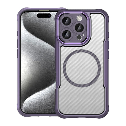 Carbon Fiber Texture MagSafe Translucent Phone Case, For iPhone 16 Pro, For iPhone 16 Plus, For iPhone 16, For iPhone 15 Pro Max, For iPhone 15 Pro, For iPhone 15 Plus / 14 Plus