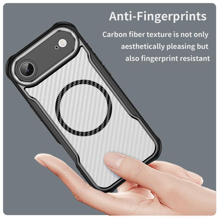 Carbon Fiber Texture MagSafe Translucent Phone Case, For  iPhone Air, For iPhone 16 Pro Max, For iPhone 16 Pro, For iPhone 16 Plus, For iPhone 16, For iPhone 15 Pro Max