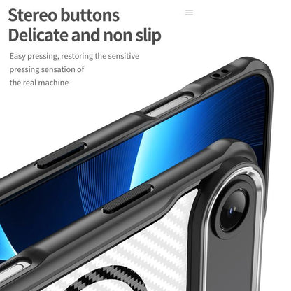 Carbon Fiber Texture MagSafe Translucent Phone Case, For  iPhone Air, For iPhone 16 Pro Max, For iPhone 16 Pro, For iPhone 16 Plus, For iPhone 16, For iPhone 15 Pro Max