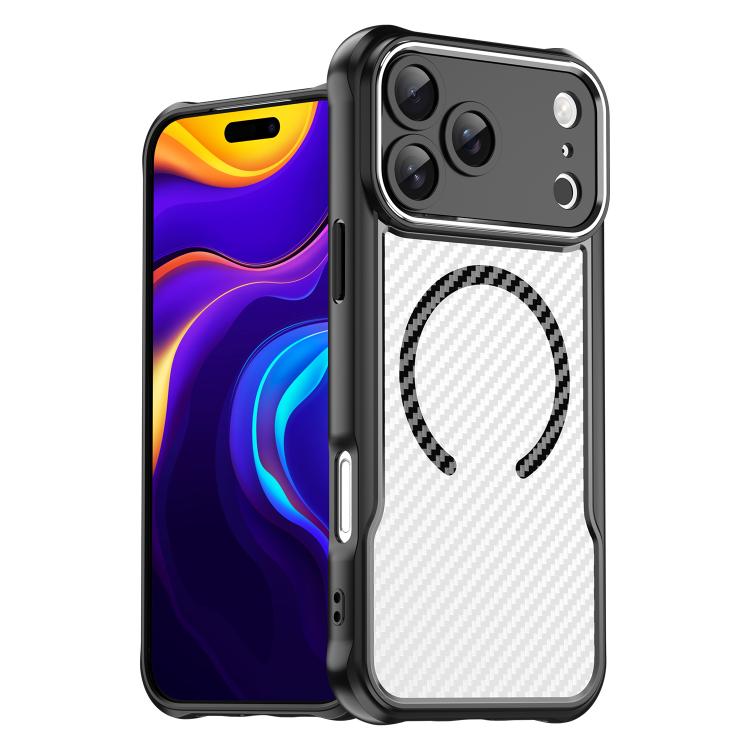 Carbon Fiber Texture MagSafe Translucent Phone Case, For iPhone 18 Pro, For iPhone 18 Pro Max, For iPhone 17e / 16e, For iPhone 17 Pro Max, For iPhone 17 Pro, For iPhone 17