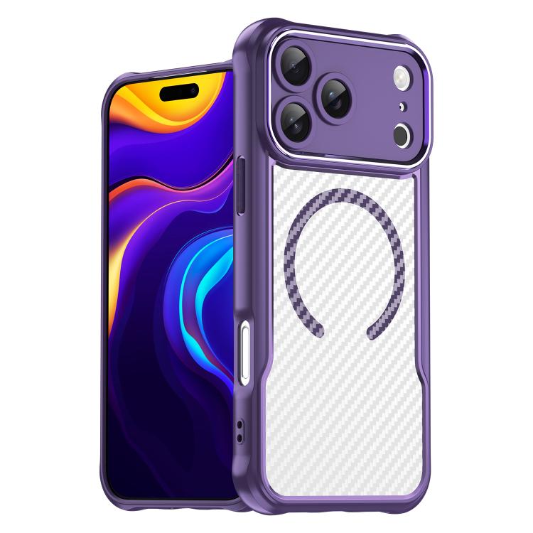 Carbon Fiber Texture MagSafe Translucent Phone Case, For iPhone 18 Pro, For iPhone 18 Pro Max, For iPhone 17e / 16e, For iPhone 16 Pro Max, For iPhone 16 Pro, For iPhone 16 Plus