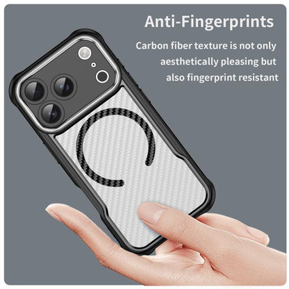 Carbon Fiber Texture MagSafe Translucent Phone Case, For iPhone 18 Pro, For iPhone 18 Pro Max, For iPhone 17e / 16e, For iPhone 17 Pro Max, For iPhone 17 Pro, For iPhone 17