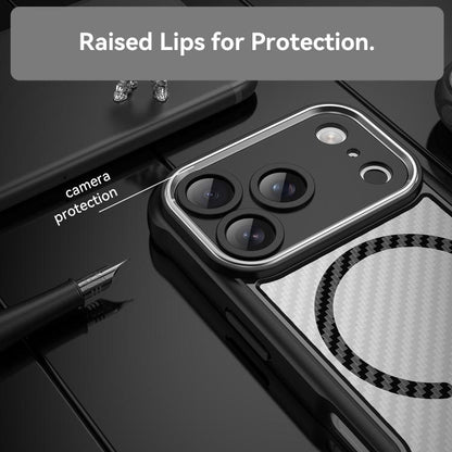 Carbon Fiber Texture MagSafe Translucent Phone Case, For iPhone 18 Pro, For iPhone 18 Pro Max, For iPhone 17e / 16e, For iPhone 16 Pro Max, For iPhone 16 Pro, For iPhone 16 Plus