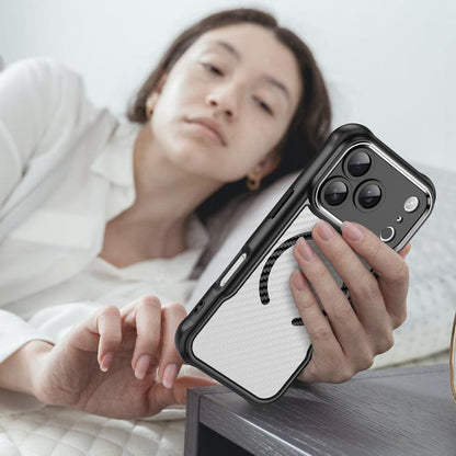 Carbon Fiber Texture MagSafe Translucent Phone Case, For iPhone 18 Pro, For iPhone 18 Pro Max, For iPhone 17e / 16e, For iPhone 17 Pro Max, For iPhone 17 Pro, For iPhone 17