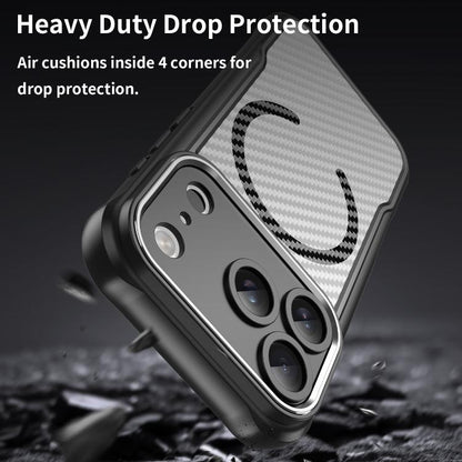 Carbon Fiber Texture MagSafe Translucent Phone Case, For iPhone 18 Pro, For iPhone 18 Pro Max, For iPhone 17e / 16e, For iPhone 16 Pro Max, For iPhone 16 Pro, For iPhone 16 Plus
