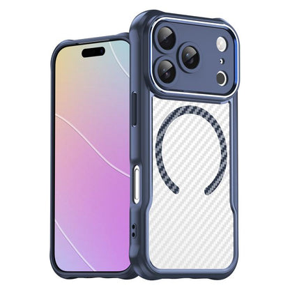 Carbon Fiber Texture MagSafe Translucent Phone Case, For iPhone 18 Pro, For iPhone 18 Pro Max, For iPhone 17e / 16e, For iPhone 16 Pro Max, For iPhone 16 Pro, For iPhone 16 Plus