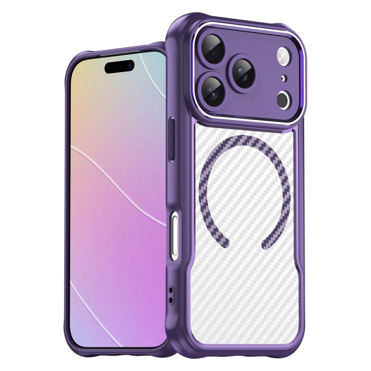 Carbon Fiber Texture MagSafe Translucent Phone Case, For iPhone 18 Pro, For iPhone 18 Pro Max, For iPhone 17e / 16e, For iPhone 17 Pro Max, For iPhone 17 Pro, For iPhone 17