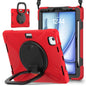 Silicone Hybrid PC Tablet Case with Holder & Shoulder Strap, For iPad Pro 11 2025 / 2024, For iPad Air 11 2024 / Air 11 2025