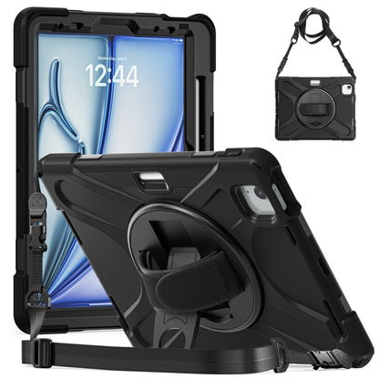 Rotatable Holder Silicone Hybrid PC Tablet Case with Shoulder Strap, For iPad Air 13 2026 / 2025 / 2024, For iPad Air 11 2026 / 2025 / 2024, For iPad Pro 13 2025 / 2024