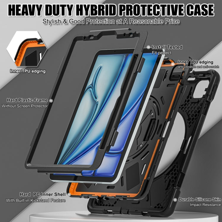 Rotatable Holder Silicone Hybrid PC Tablet Case with Shoulder Strap