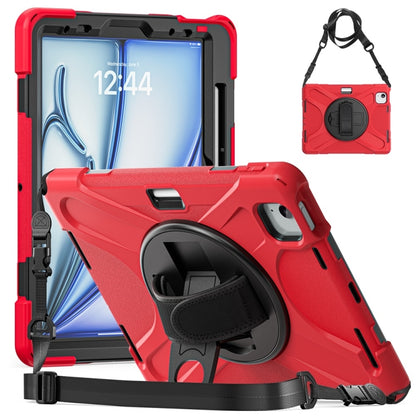 Rotatable Holder Silicone Hybrid PC Tablet Case with Shoulder Strap, For iPad Air 13 2026 / 2025 / 2024, For iPad Air 11 2026 / 2025 / 2024, For iPad Pro 13 2025 / 2024
