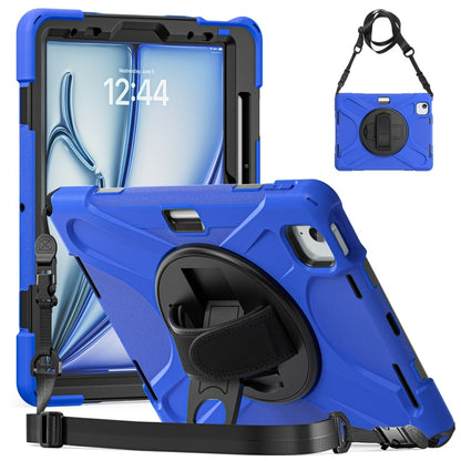 Rotatable Holder Silicone Hybrid PC Tablet Case with Shoulder Strap, For iPad Air 13 2026 / 2025 / 2024, For iPad Air 11 2026 / 2025 / 2024, For iPad Pro 13 2025 / 2024