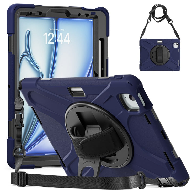 Rotatable Holder Silicone Hybrid PC Tablet Case with Shoulder Strap, For iPad Air 13 2026 / 2025 / 2024, For iPad Air 11 2026 / 2025 / 2024, For iPad Pro 13 2025 / 2024