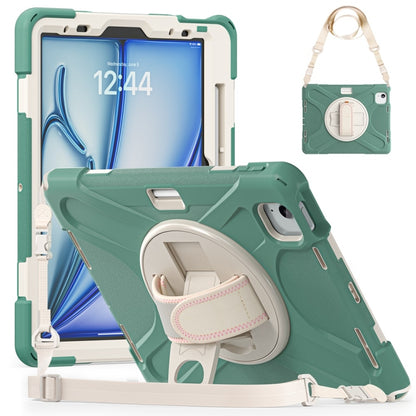 Rotatable Holder Silicone Hybrid PC Tablet Case with Shoulder Strap, For iPad Air 13 2026 / 2025 / 2024, For iPad Air 11 2026 / 2025 / 2024, For iPad Pro 13 2025 / 2024