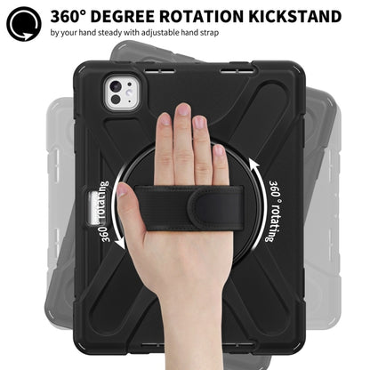 Rotatable Holder Silicone Hybrid PC Tablet Case with Shoulder Strap, For iPad Pro 11 2025 / 2024