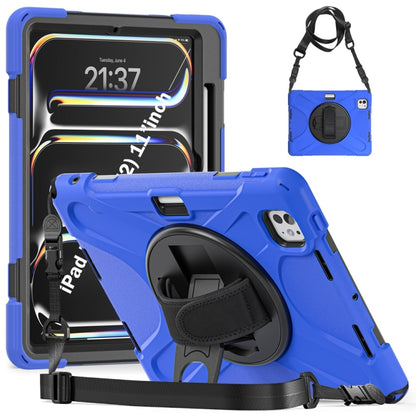 Rotatable Holder Silicone Hybrid PC Tablet Case with Shoulder Strap, For iPad Pro 11 2025 / 2024