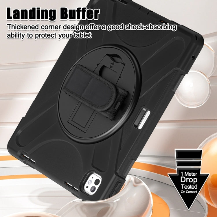 Rotatable Holder Silicone Hybrid PC Tablet Case with Shoulder Strap, For iPad Pro 13 2025 / 2024, For iPad Pro 11 2025 / 2024, For iPad Air 11 2024 / Air 11 2025