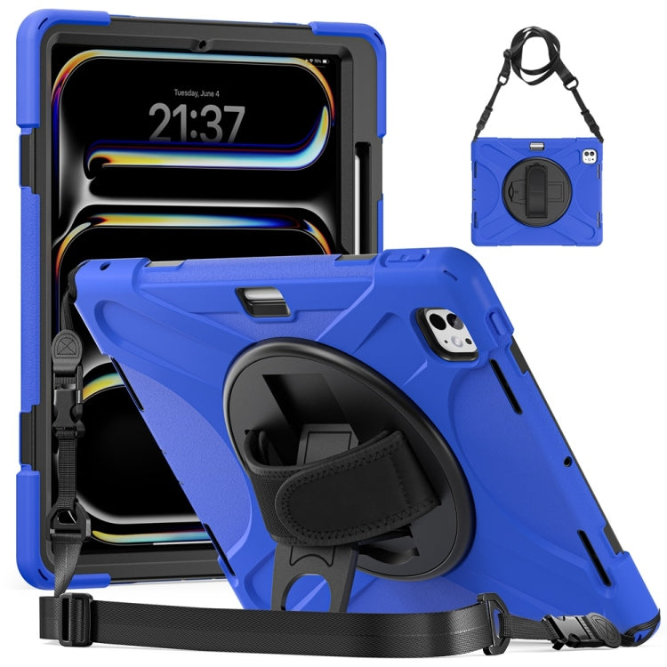 Rotatable Holder Silicone Hybrid PC Tablet Case with Shoulder Strap, For iPad Air 13 2026 / 2025 / 2024, For iPad Air 11 2026 / 2025 / 2024, For iPad Pro 13 2025 / 2024