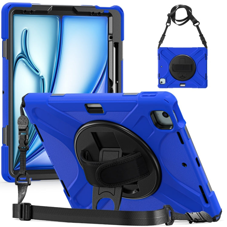 Rotatable Holder Silicone Hybrid PC Tablet Case with Shoulder Strap, For iPad Air 13 2026 / 2025 / 2024, For iPad Air 11 2026 / 2025 / 2024, For iPad Pro 13 2025 / 2024