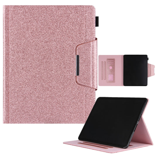 Glitter Metal Buckle Leather Smart Tablet Case