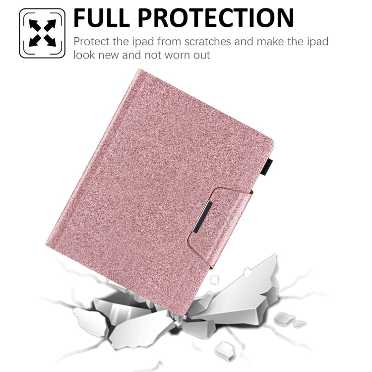 Glitter Metal Buckle Leather Smart Tablet Case