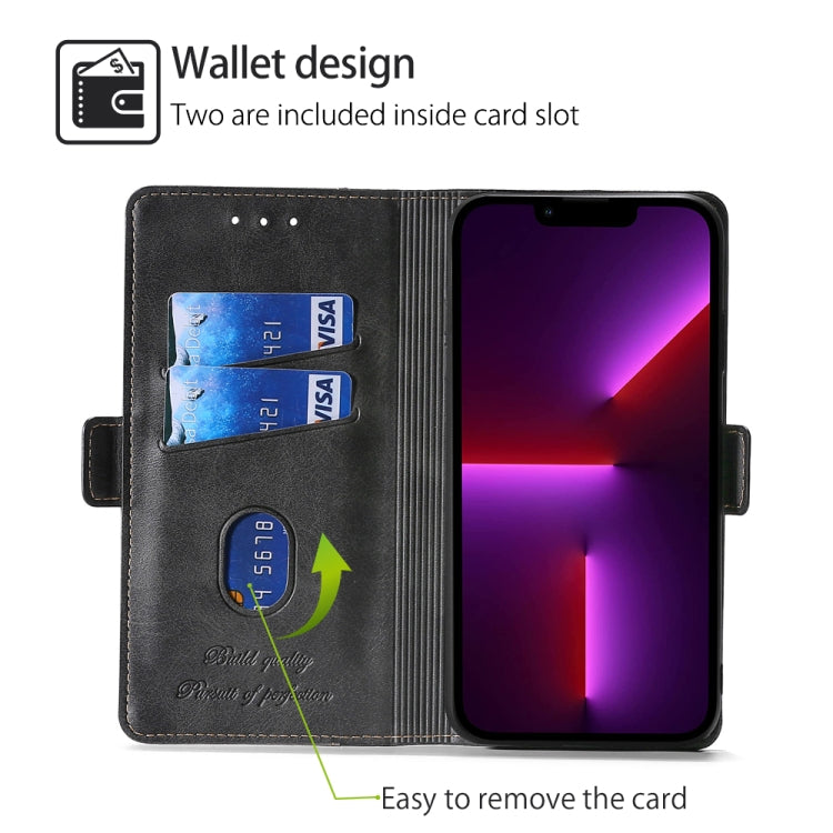 Contrast Color Side Buckle Leather Phone Case