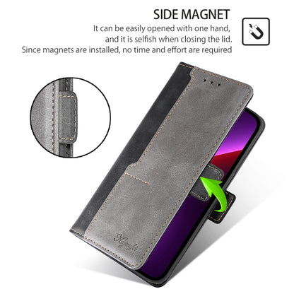 Contrast Color Side Buckle Leather Phone Case