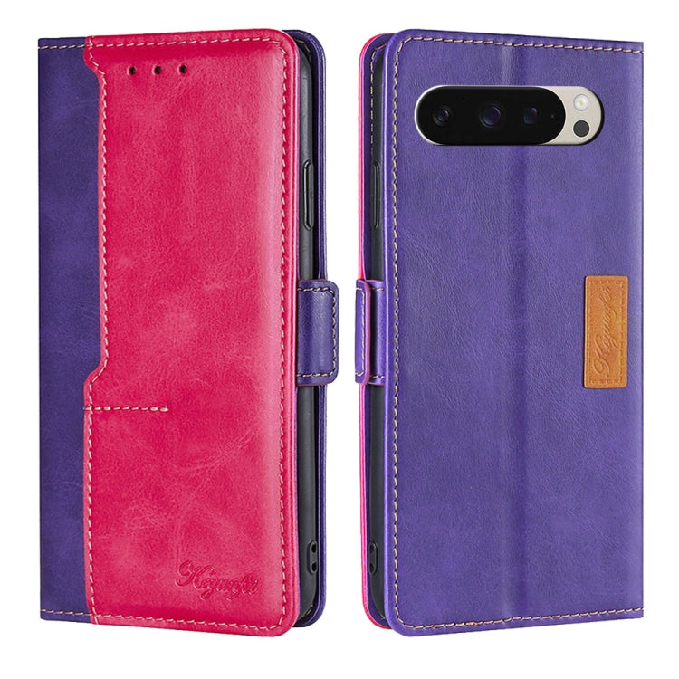 Contrast Color Side Buckle Leather Phone Case