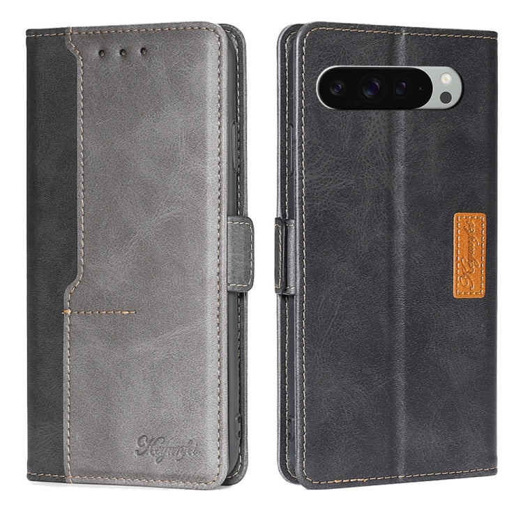 Contrast Color Side Buckle Leather Phone Case