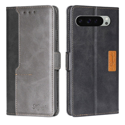 Contrast Color Side Buckle Leather Phone Case