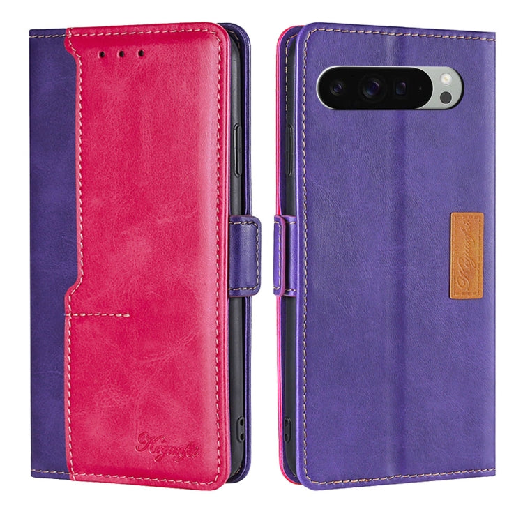 Contrast Color Side Buckle Leather Phone Case
