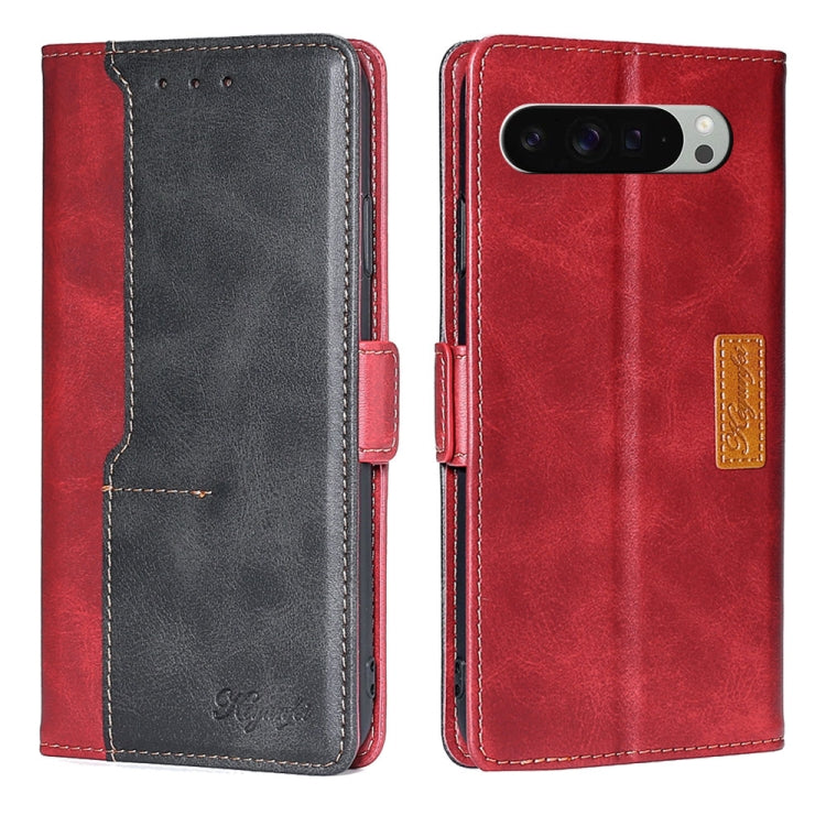 Contrast Color Side Buckle Leather Phone Case