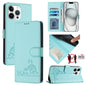 Cat Rat Embossed Pattern RFID Leather Phone Case with Lanyard, For iPhone SE 2024, For iPhone 15 Pro Max, For iPhone 15 Pro, For iPhone 15 Plus