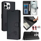Cat Rat Embossed Pattern RFID Leather Phone Case with Lanyard, For iPhone SE 2024, For iPhone 15 Pro Max, For iPhone 15 Pro, For iPhone 15 Plus