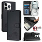 Cat Rat Embossed Pattern RFID Leather Phone Case with Lanyard, For iPhone SE 2024, For iPhone 15 Pro Max, For iPhone 15 Pro, For iPhone 15 Plus